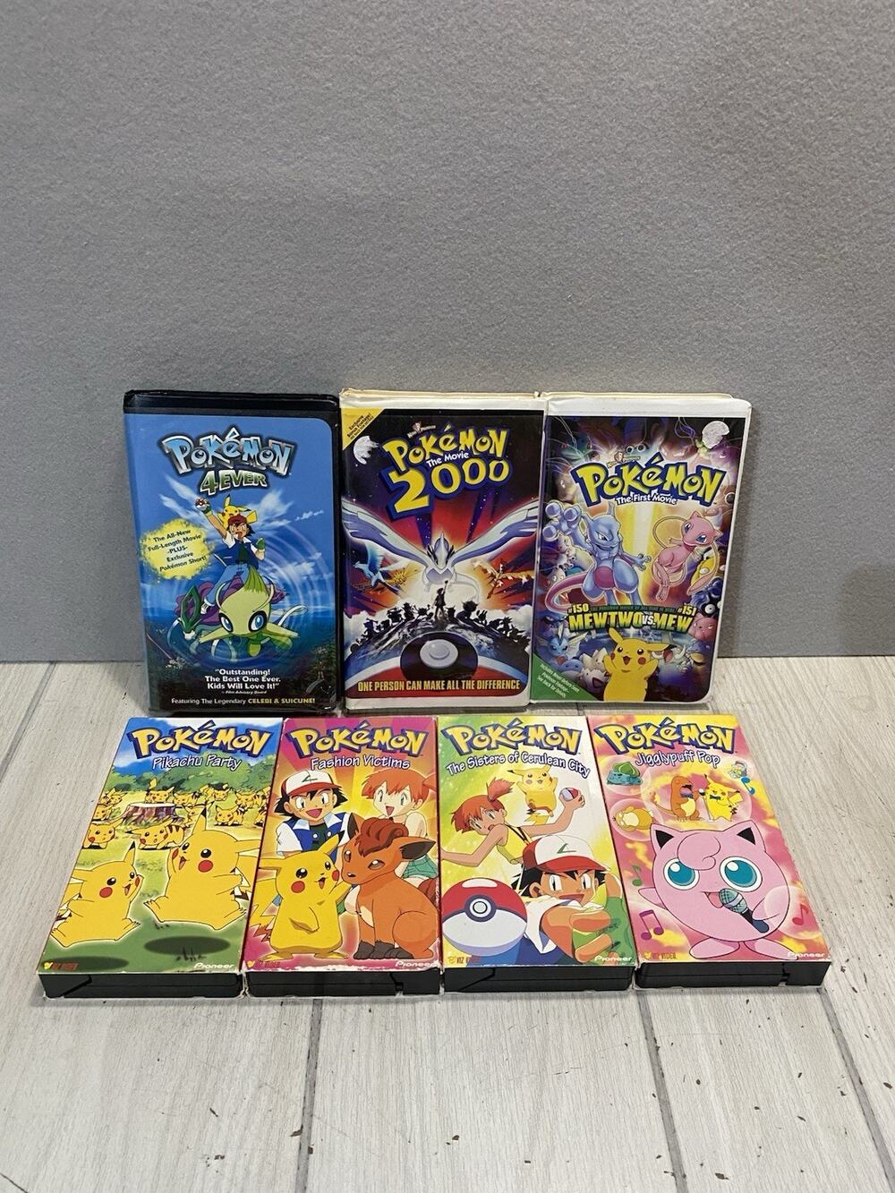 Pokemon VHS Bundle Of 7, Pokemon 4Ever Pokemon The Movie 2000 Jigglypuff Pop +